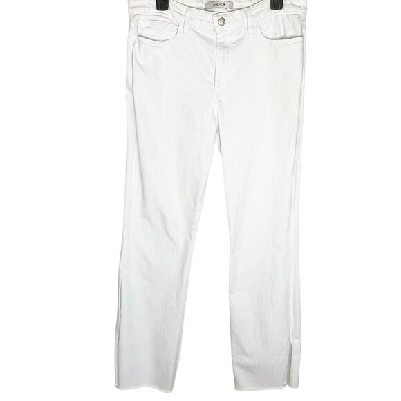 JOE’S JEANS Women’s High Rise Split Cuff Raw Hem White Jeans size 33 - Picture 2 of 6